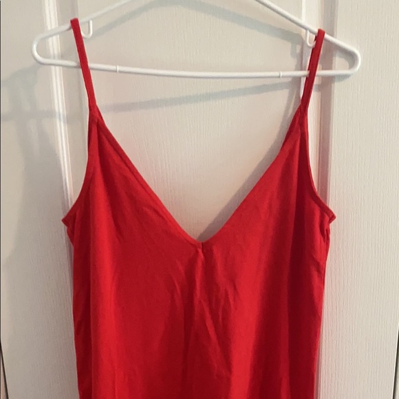 Red ASOS DESIGN v front mini sundress with pep hem - Picture 2 of 2